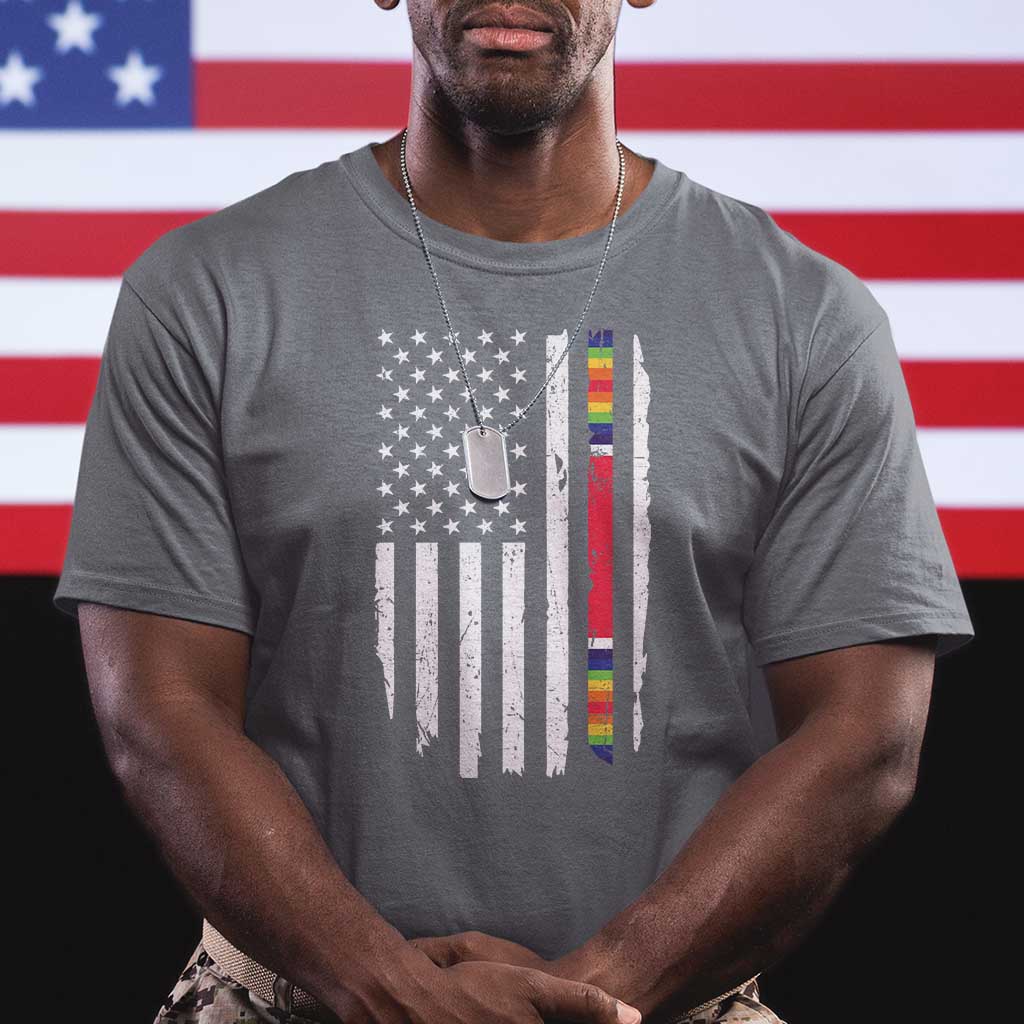 WW2 World War II Vintage American Flag T Shirt TS11 Charcoal Print Your Wear