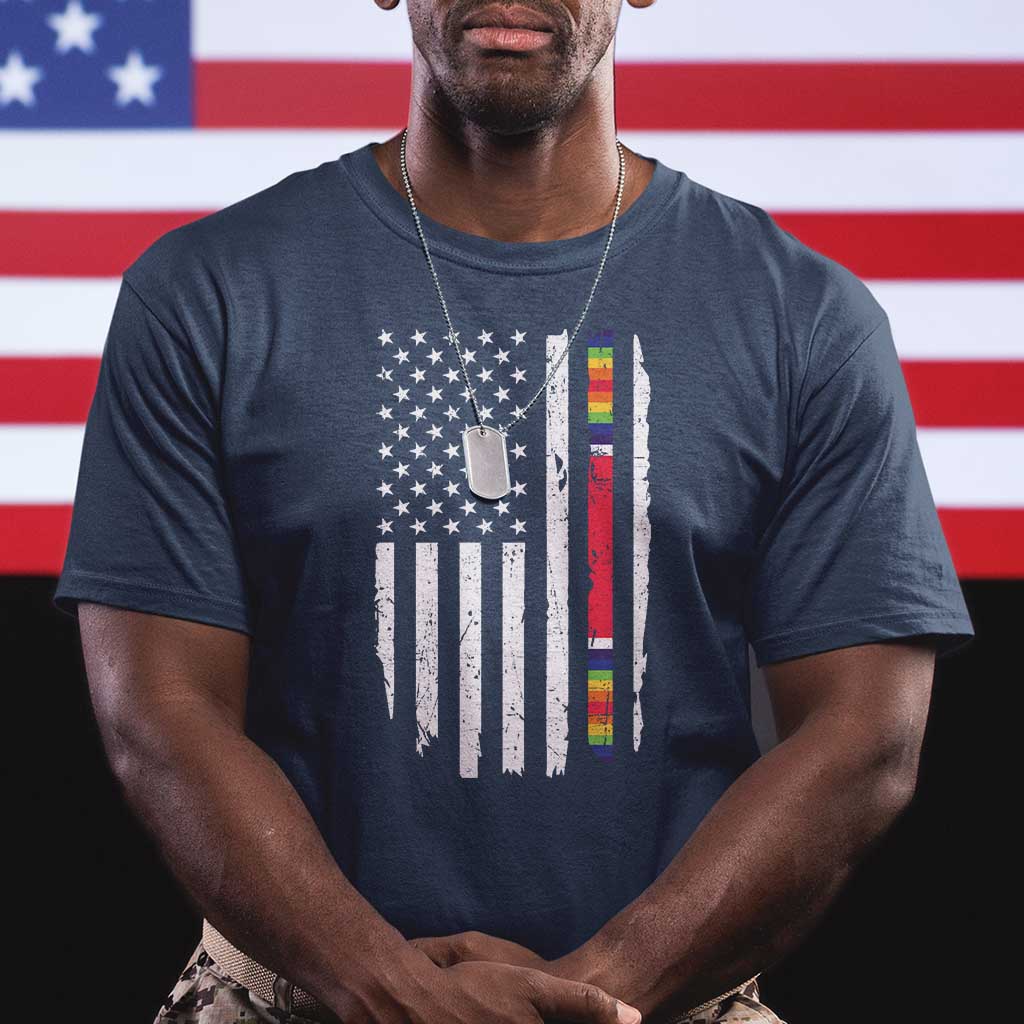 WW2 World War II Vintage American Flag T Shirt TS11 Navy Print Your Wear