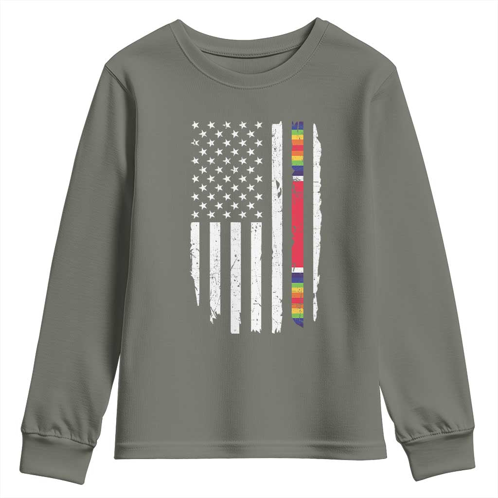WW2 World War II Vintage American Flag Youth Sweatshirt TS11 Military Green Print Your Wear