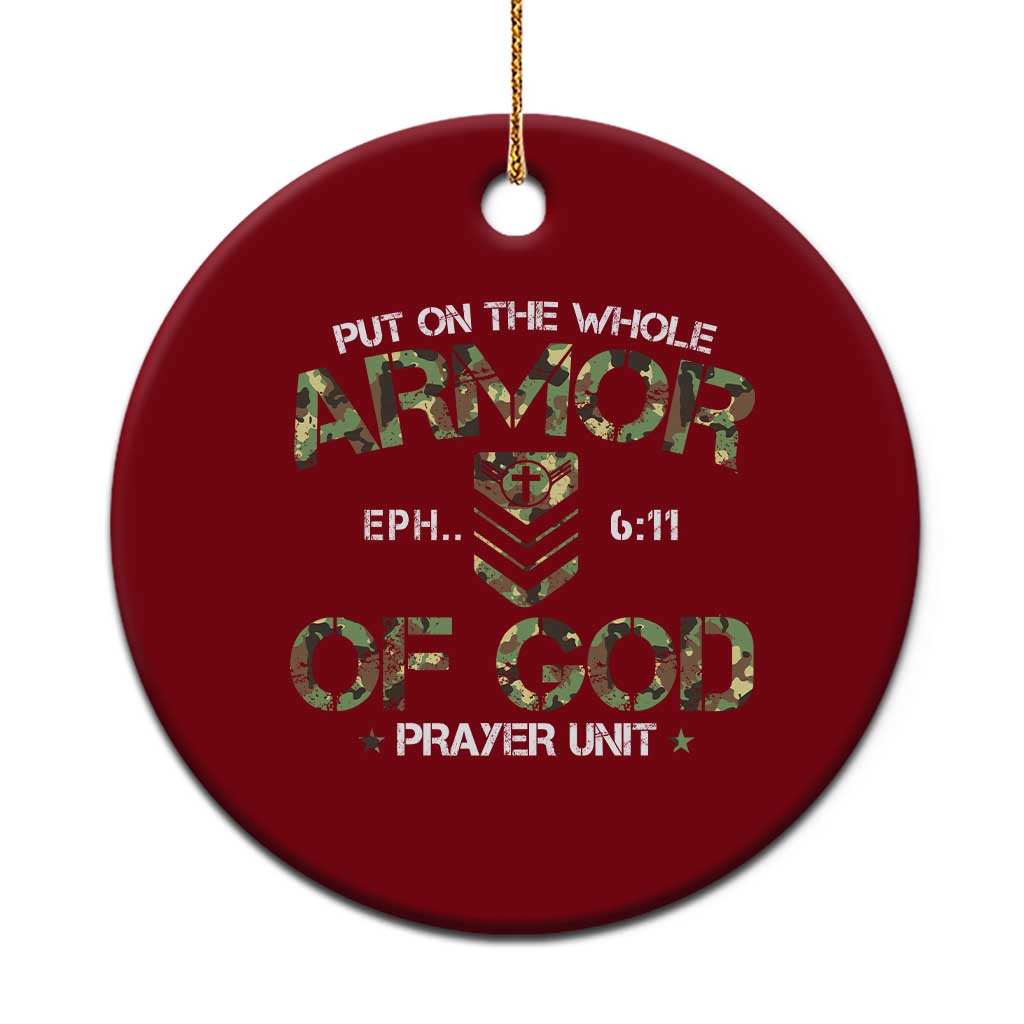 Put On The Whole Armor Of God Prayer Unit Ceramic Ornament Ephesians 6:11 Christian Army TS11 1pc Red Print Your Wear