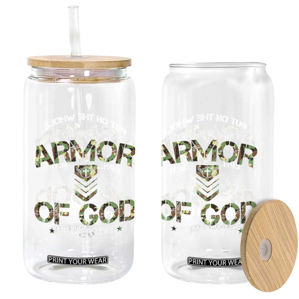 Put On The Whole Armor Of God Prayer Unit Glass Can Ephesians 6:11 Christian Army TS11 Print Your Wear