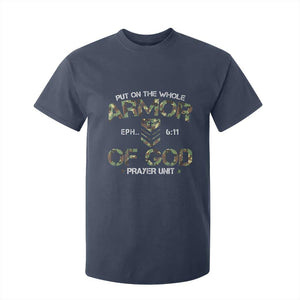 Put On The Whole Armor Of God Prayer Unit T Shirt For Kid Ephesians 6:11 Christian Army TS11 Navy Print Your Wear