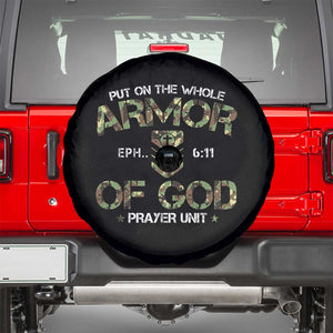 Put On The Whole Armor Of God Prayer Unit Spare Tire Cover Ephesians 6:11 Christian Army TS11 Black Print Your Wear
