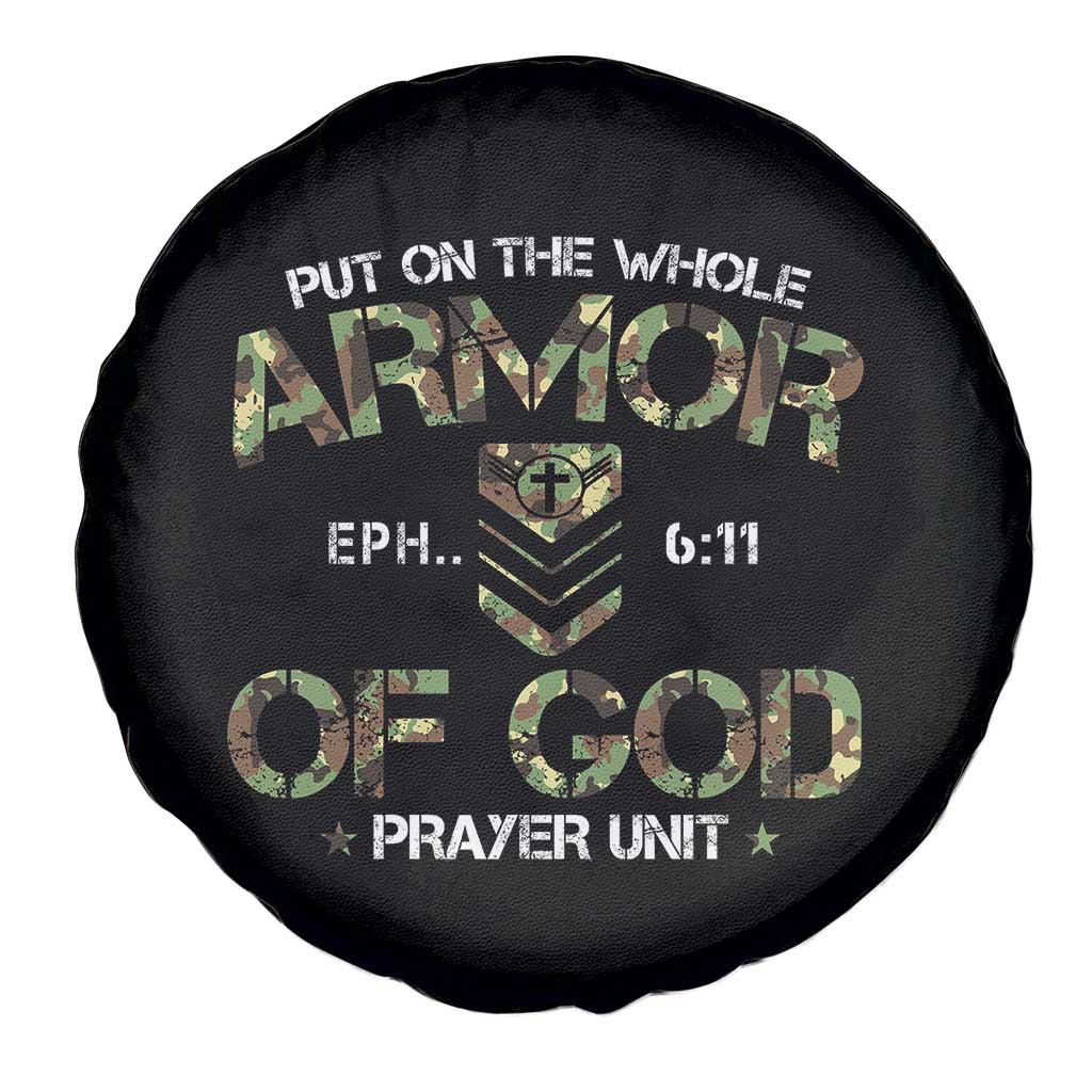 Put On The Whole Armor Of God Prayer Unit Spare Tire Cover Ephesians 6:11 Christian Army TS11 Print Your Wear