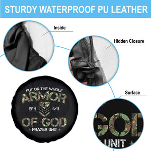 Put On The Whole Armor Of God Prayer Unit Spare Tire Cover Ephesians 6:11 Christian Army TS11 Print Your Wear