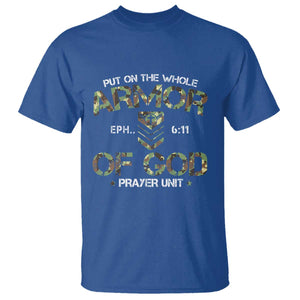 Put On The Whole Armor Of God Prayer Unit T Shirt Ephesians 6:11 Christian Army TS11 Royal Blue Print Your Wear