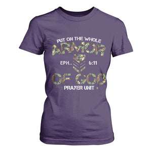 Put On The Whole Armor Of God Prayer Unit T Shirt For Women Ephesians 6:11 Christian Army TS11 Purple Print Your Wear