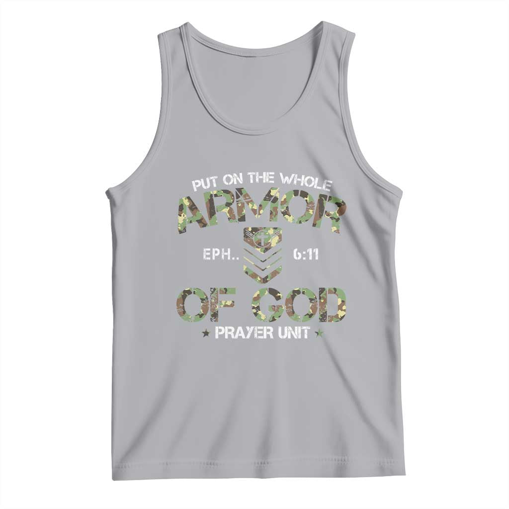 Put On The Whole Armor Of God Prayer Unit Tank Top Ephesians 6:11 Christian Army TS11 Athletic Heather Print Your Wear
