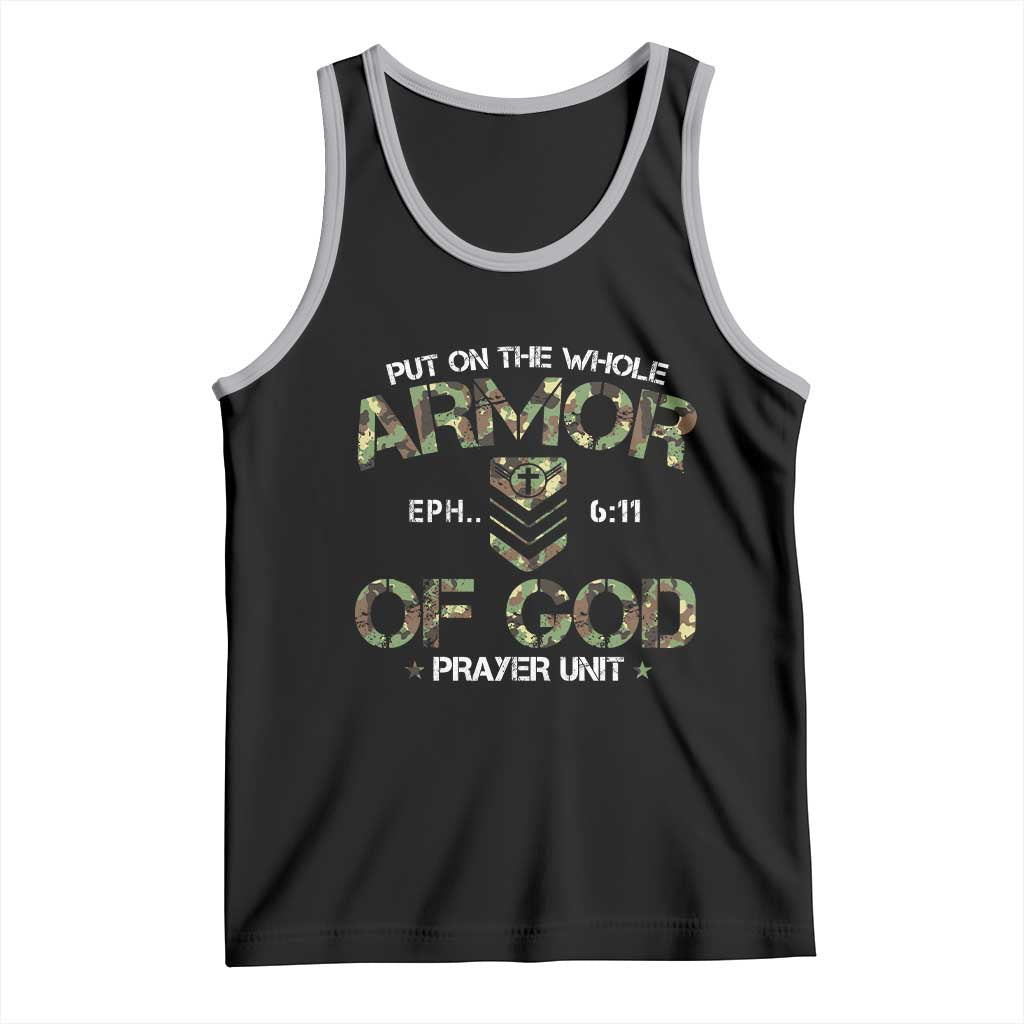 Put On The Whole Armor Of God Prayer Unit Tank Top Ephesians 6:11 Christian Army TS11 Black Athletic Heather Print Your Wear