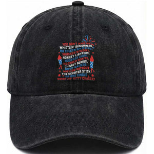 Funny You Dont Have No Whistlin Bungholes Washed Cotton Baseball Cap USA Flag 4th Of July TS11 Washed Cap Universal Fit Black Print Your Wear