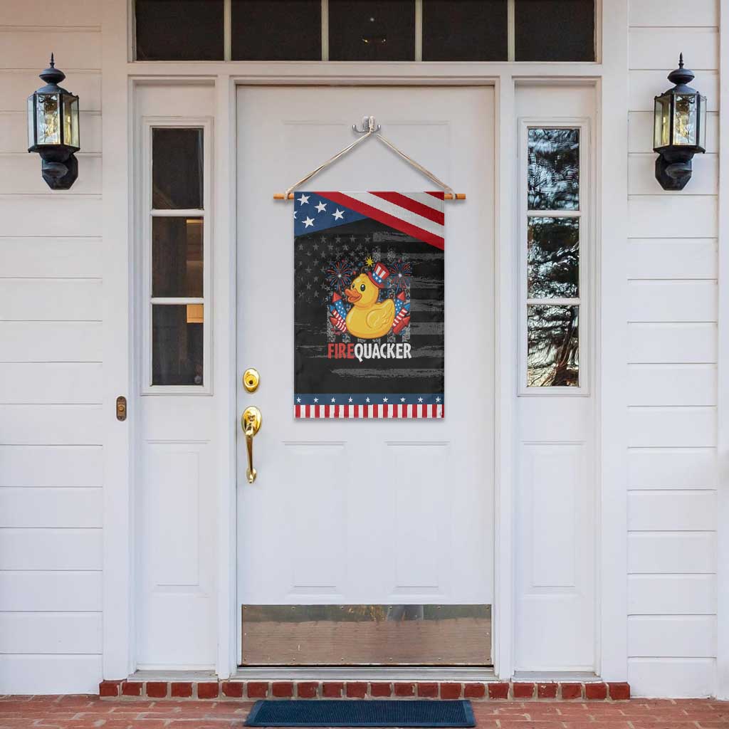 Funny 4th of July Duck Firequacker Garden Flag Patriotic Vintage American Flag TS11 Print Your Wear