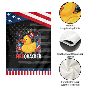 Funny 4th of July Duck Firequacker Garden Flag Patriotic Vintage American Flag TS11 Print Your Wear