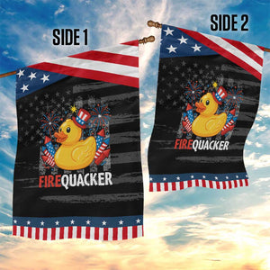 Funny 4th of July Duck Firequacker Garden Flag Patriotic Vintage American Flag TS11 Print Your Wear