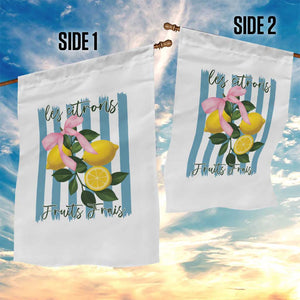 Funny Les Citrons Fruits Frais Garden Flag Summer Lemon Tropical Coquette TS11 Print Your Wear