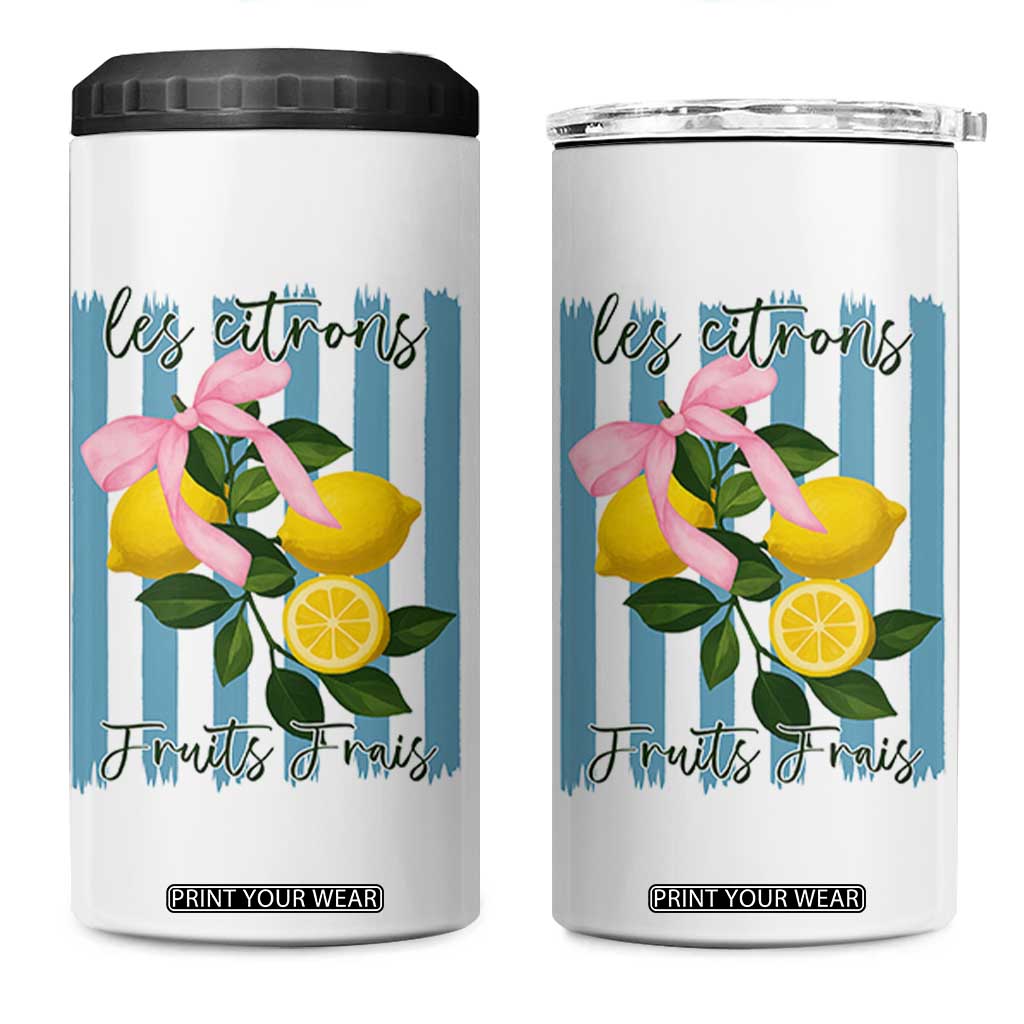 Funny Les Citrons Fruits Frais 4 in 1 Can Cooler Tumbler Summer Lemon Tropical Coquette TS11 One Size: 16 oz White Print Your Wear