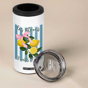 Funny Les Citrons Fruits Frais 4 in 1 Can Cooler Tumbler Summer Lemon Tropical Coquette TS11 Print Your Wear