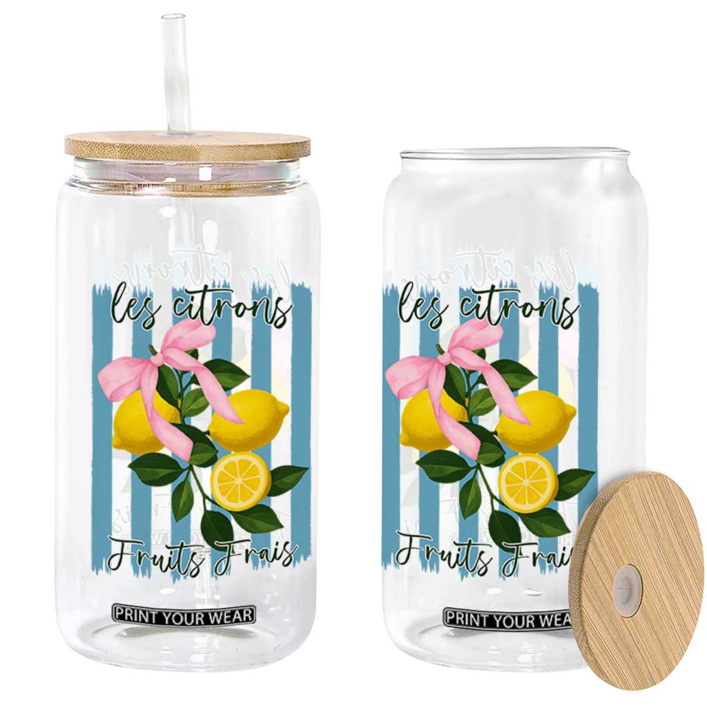 Funny Les Citrons Fruits Frais Glass Can Summer Lemon Tropical Coquette TS11 Print Your Wear