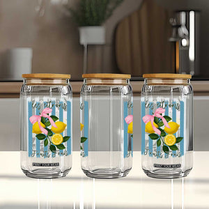Funny Les Citrons Fruits Frais Glass Can Summer Lemon Tropical Coquette TS11 Print Your Wear