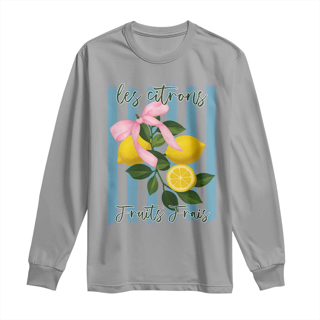 Funny Les Citrons Fruits Frais Long Sleeve Shirt Summer Lemon Tropical Coquette TS11 Sport Gray Print Your Wear