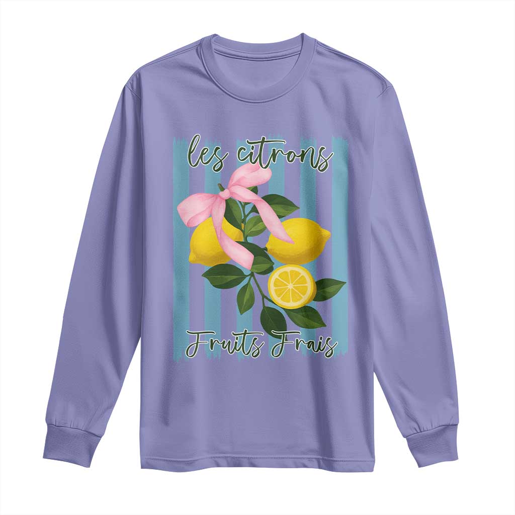 Funny Les Citrons Fruits Frais Long Sleeve Shirt Summer Lemon Tropical Coquette TS11 Violet Print Your Wear