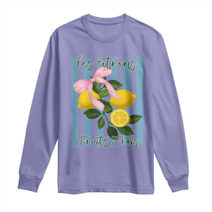 Funny Les Citrons Fruits Frais Long Sleeve Shirt Summer Lemon Tropical Coquette TS11 Violet Print Your Wear