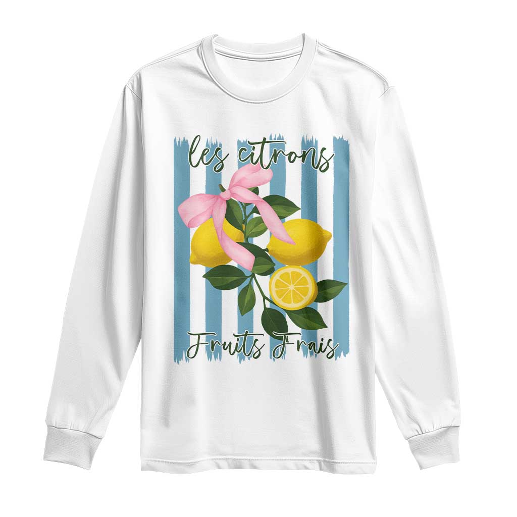 Funny Les Citrons Fruits Frais Long Sleeve Shirt Summer Lemon Tropical Coquette TS11 White Print Your Wear