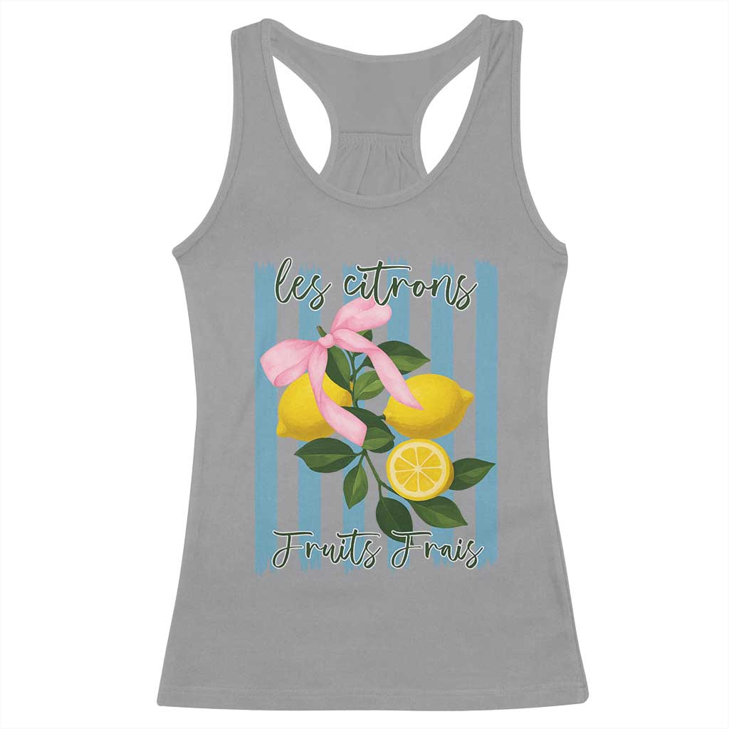 Funny Les Citrons Fruits Frais Racerback Tank Top Summer Lemon Tropical Coquette TS11 Sport Gray Print Your Wear