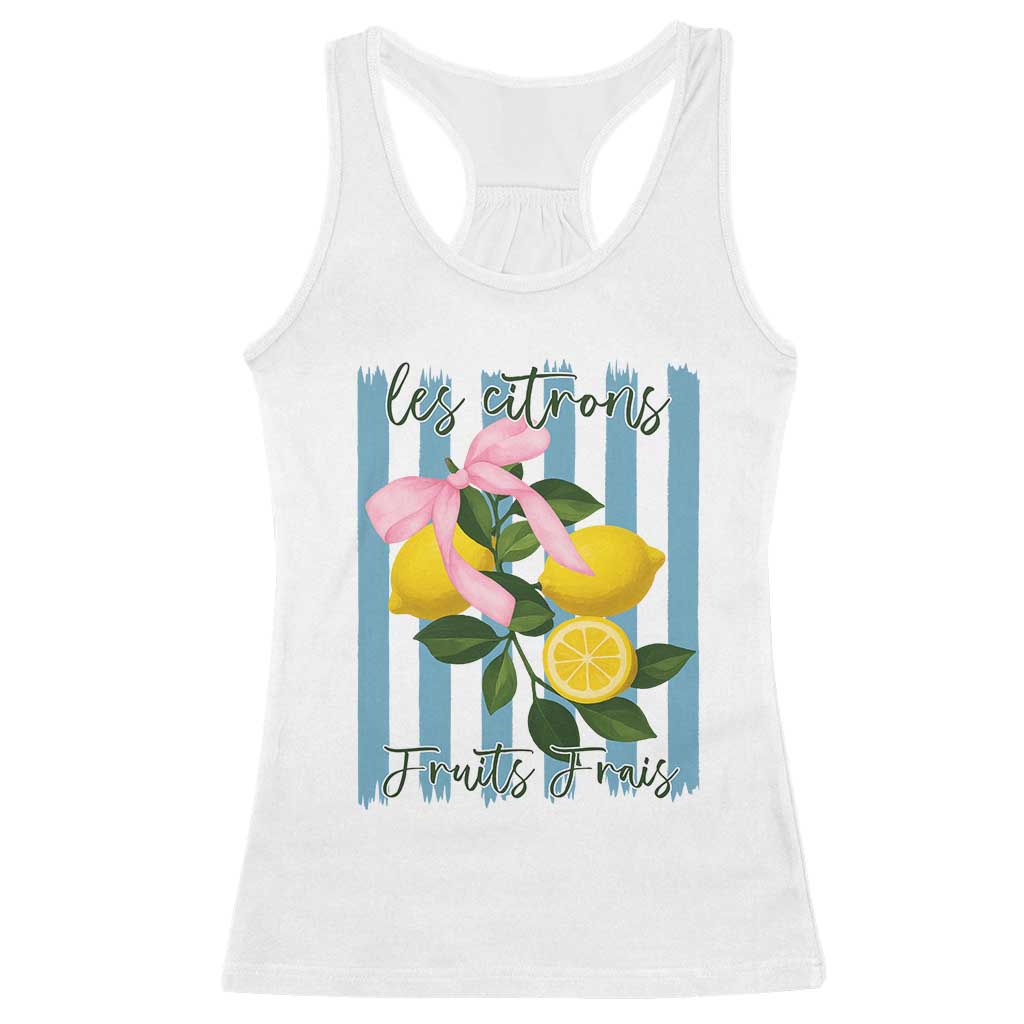 Funny Les Citrons Fruits Frais Racerback Tank Top Summer Lemon Tropical Coquette TS11 White Print Your Wear
