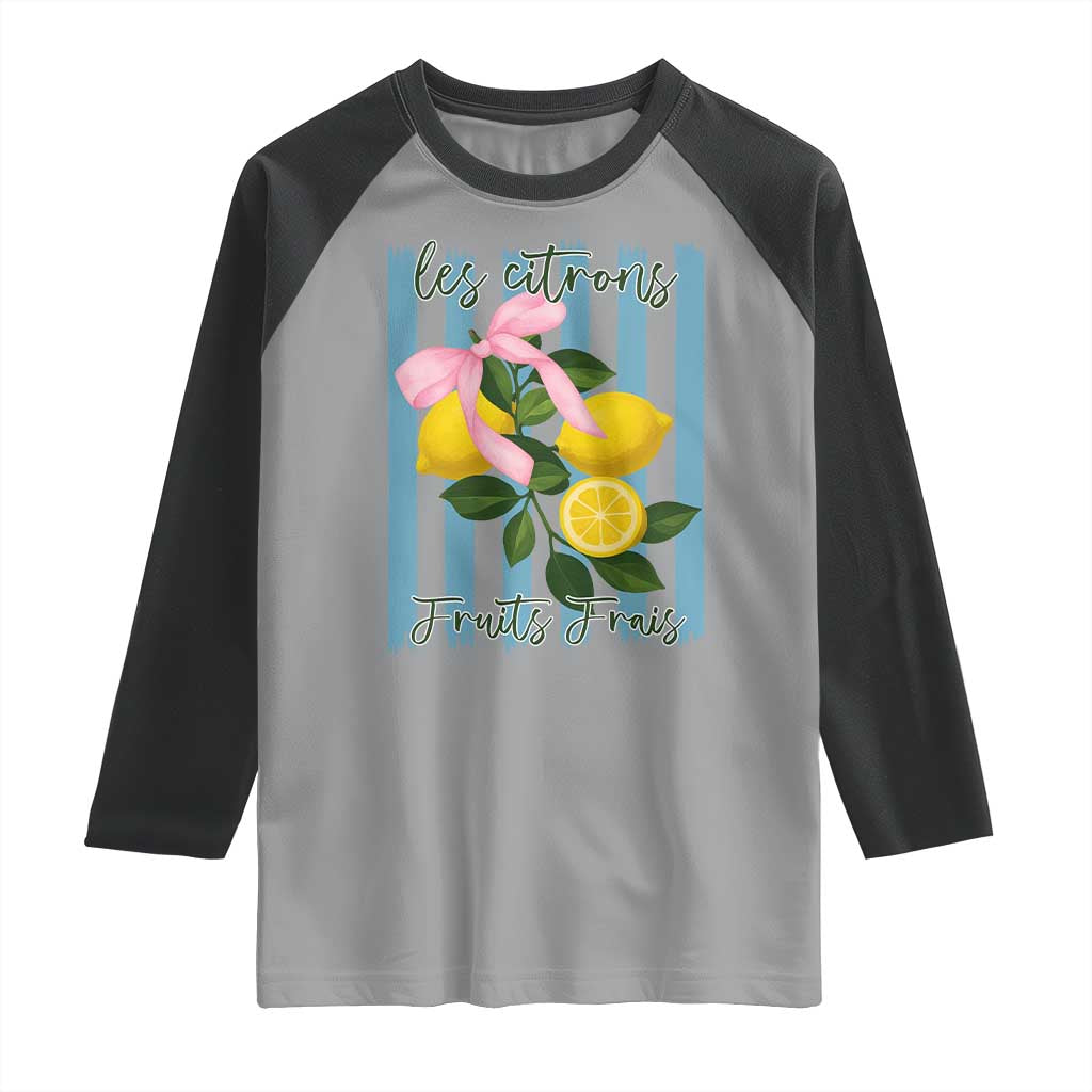 Funny Les Citrons Fruits Frais Raglan Shirt Summer Lemon Tropical Coquette TS11 Sport Gray Black Print Your Wear