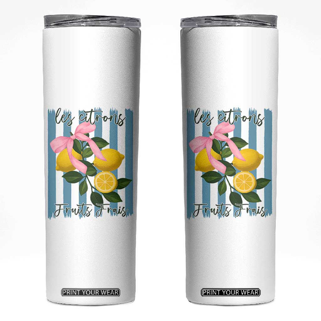 Funny Les Citrons Fruits Frais Skinny Tumbler Summer Lemon Tropical Coquette TS11 White Print Your Wear
