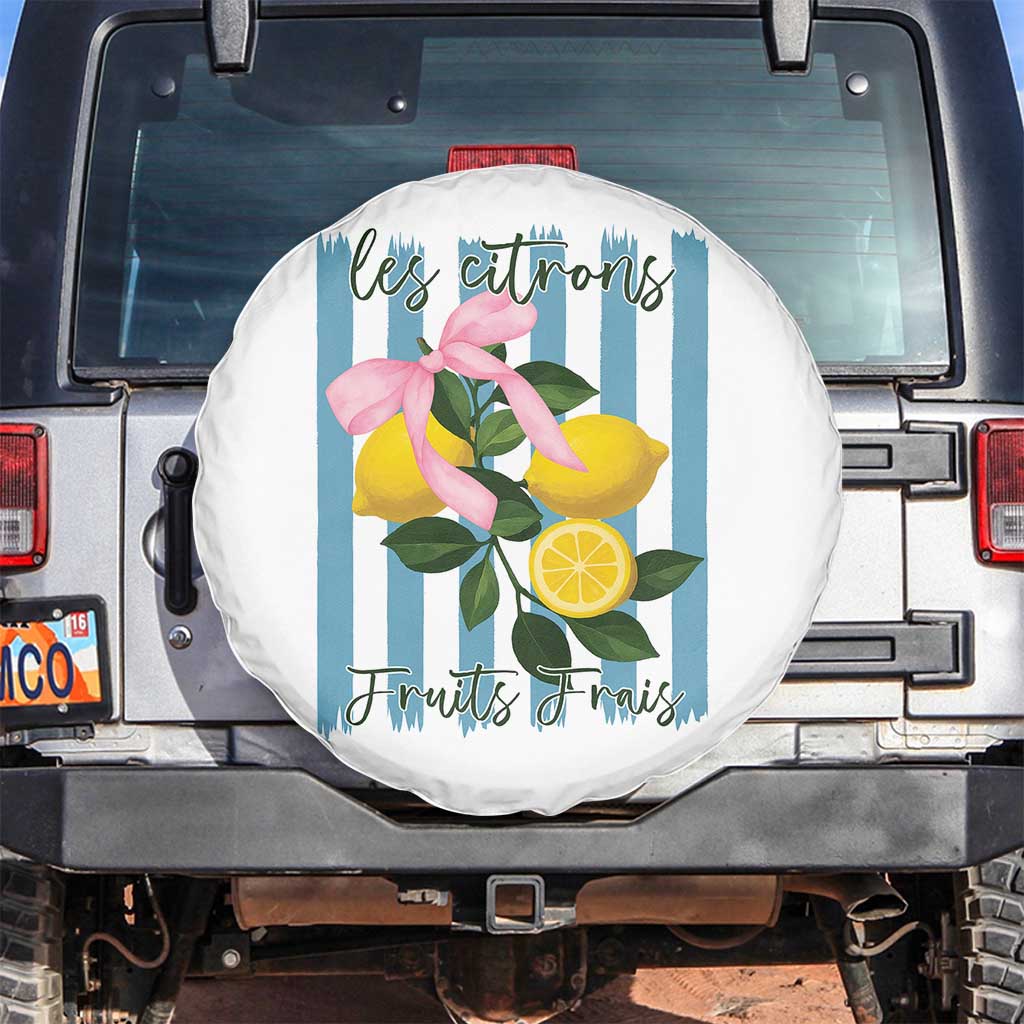 Funny Les Citrons Fruits Frais Spare Tire Cover Summer Lemon Tropical Coquette TS11 No hole White Print Your Wear