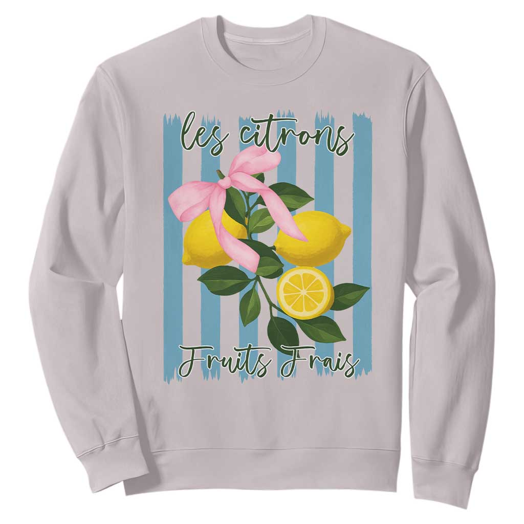 Funny Les Citrons Fruits Frais Sweatshirt Summer Lemon Tropical Coquette TS11 Ice Gray Print Your Wear