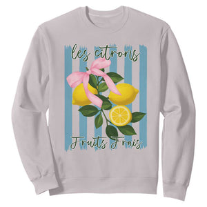 Funny Les Citrons Fruits Frais Sweatshirt Summer Lemon Tropical Coquette TS11 Ice Gray Print Your Wear