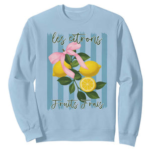 Funny Les Citrons Fruits Frais Sweatshirt Summer Lemon Tropical Coquette TS11 Light Blue Print Your Wear