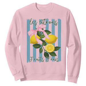 Funny Les Citrons Fruits Frais Sweatshirt Summer Lemon Tropical Coquette TS11 Light Pink Print Your Wear