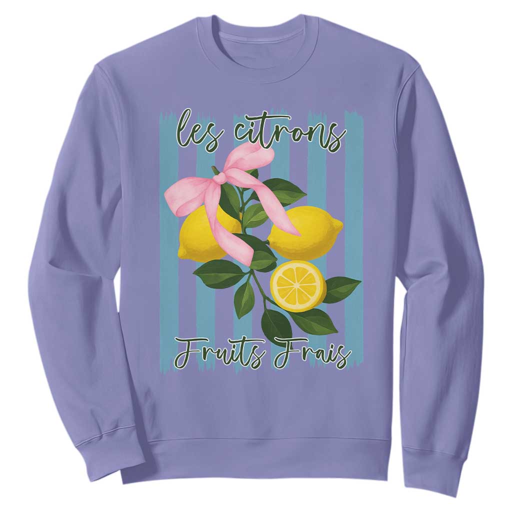 Funny Les Citrons Fruits Frais Sweatshirt Summer Lemon Tropical Coquette TS11 Violet Print Your Wear