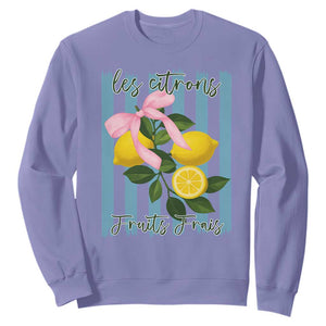 Funny Les Citrons Fruits Frais Sweatshirt Summer Lemon Tropical Coquette TS11 Violet Print Your Wear