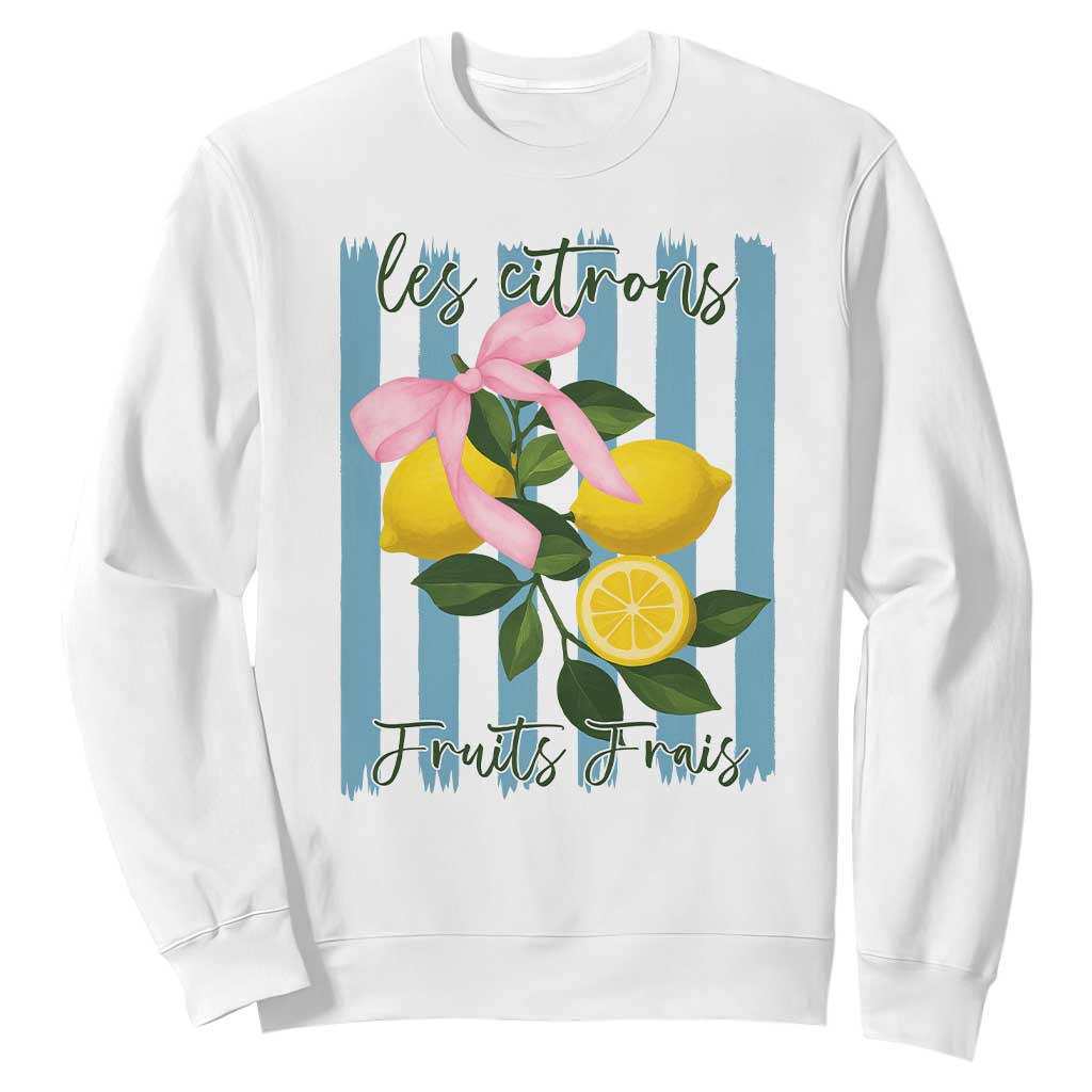 Funny Les Citrons Fruits Frais Sweatshirt Summer Lemon Tropical Coquette TS11 White Print Your Wear