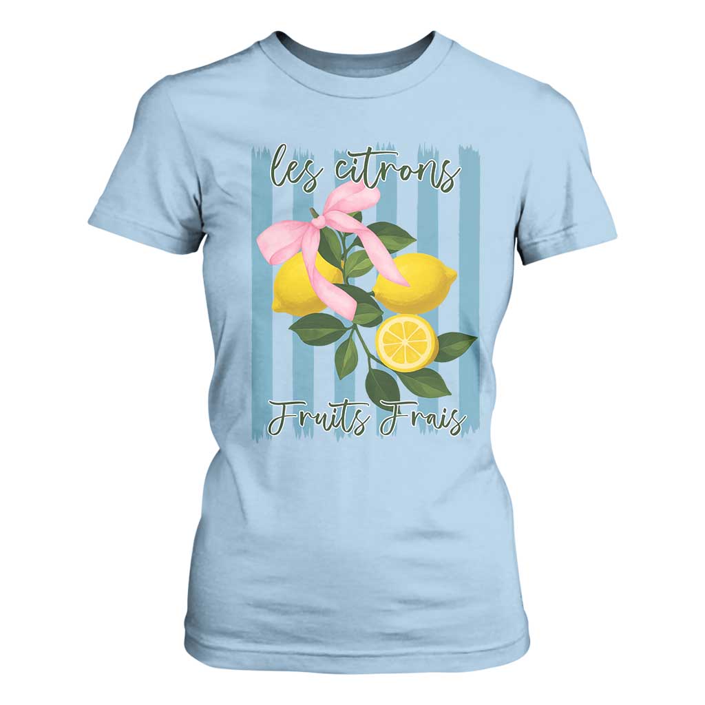 Funny Les Citrons Fruits Frais T Shirt For Women Summer Lemon Tropical Coquette TS11 Light Blue Print Your Wear