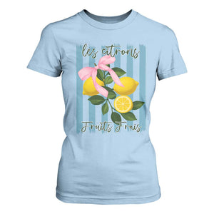 Funny Les Citrons Fruits Frais T Shirt For Women Summer Lemon Tropical Coquette TS11 Light Blue Print Your Wear