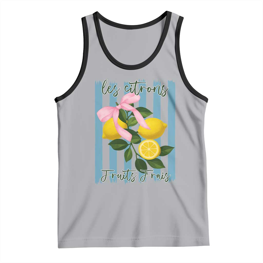 Funny Les Citrons Fruits Frais Tank Top Summer Lemon Tropical Coquette TS11 Athletic Heather Black Print Your Wear