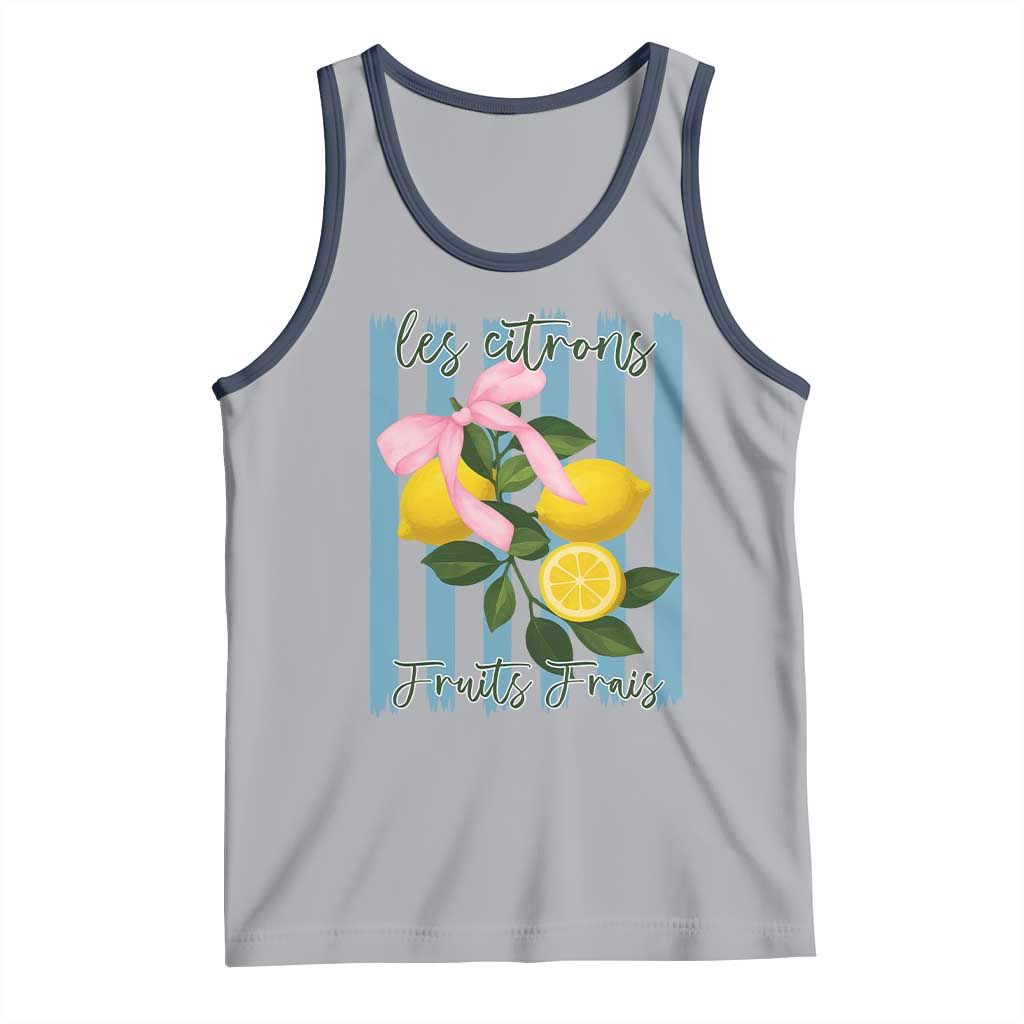 Funny Les Citrons Fruits Frais Tank Top Summer Lemon Tropical Coquette TS11 Athletic Heather Navy Print Your Wear