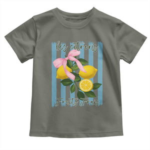 Funny Les Citrons Fruits Frais Toddler T Shirt Summer Lemon Tropical Coquette TS11 Military Green Print Your Wear