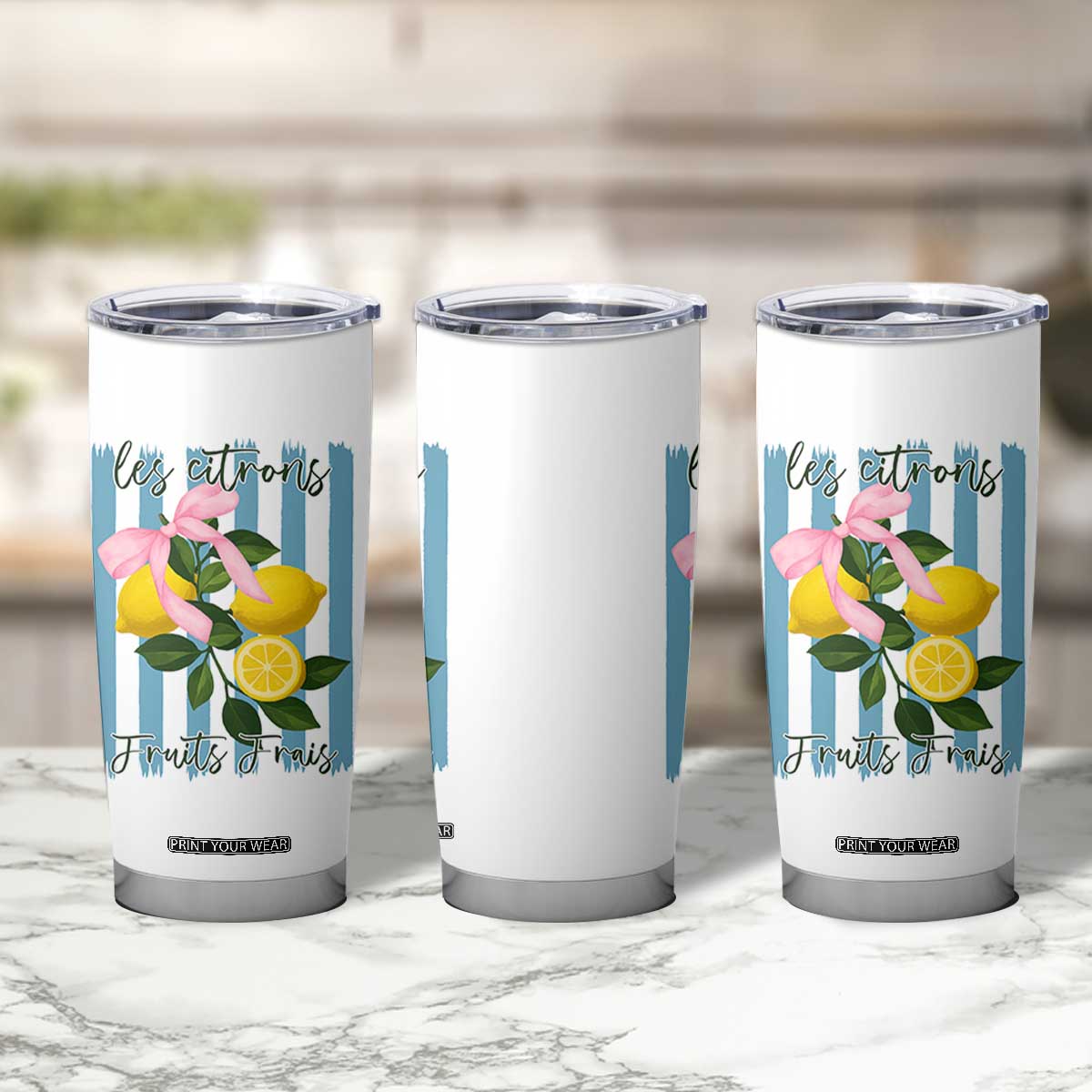 Funny Les Citrons Fruits Frais Tumbler Cup Summer Lemon Tropical Coquette TS11 Print Your Wear