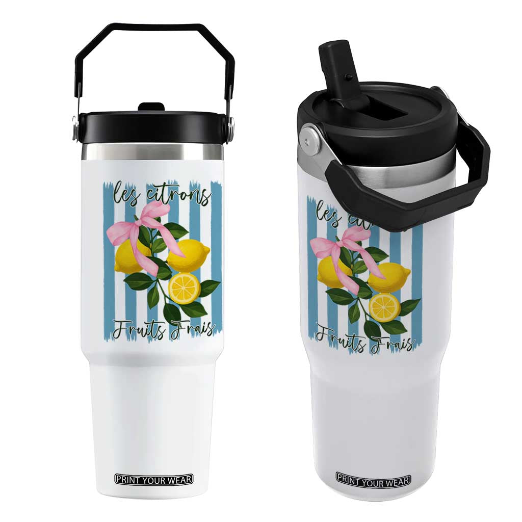 Funny Les Citrons Fruits Frais Flip Straw Tumbler Summer Lemon Tropical Coquette TS11 One Size: 30 oz White Print Your Wear