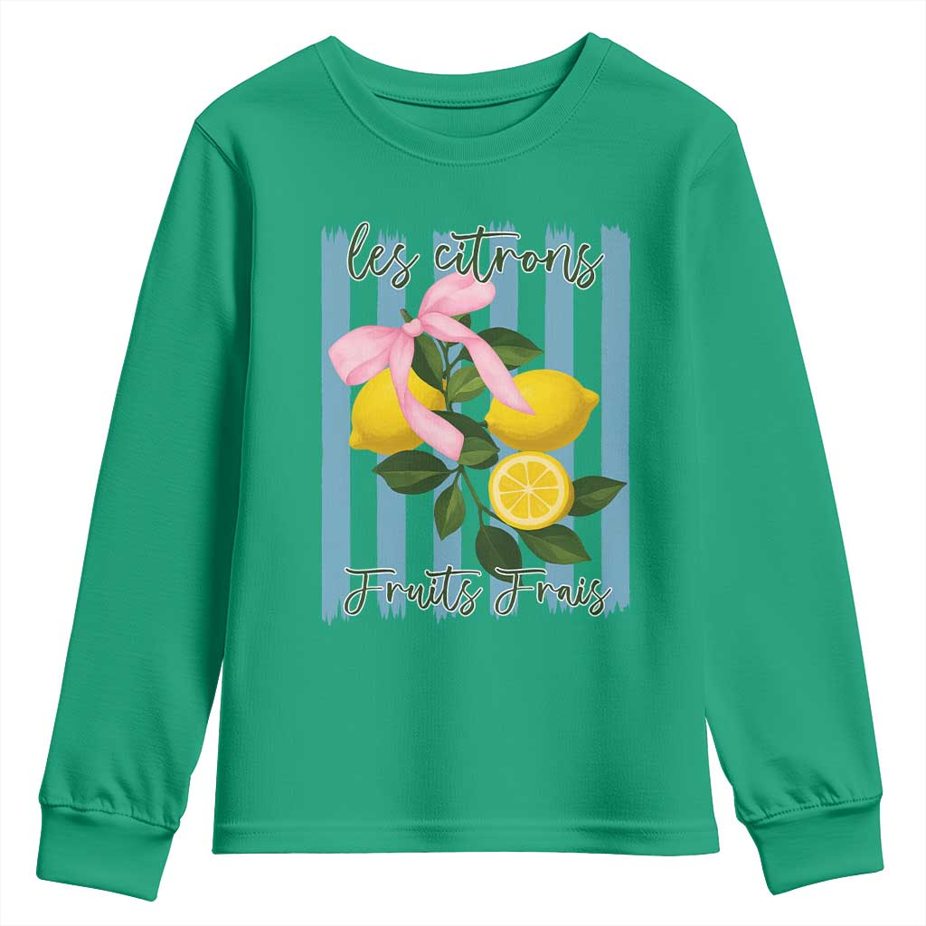 Funny Les Citrons Fruits Frais Youth Sweatshirt Summer Lemon Tropical Coquette TS11 Irish Green Print Your Wear