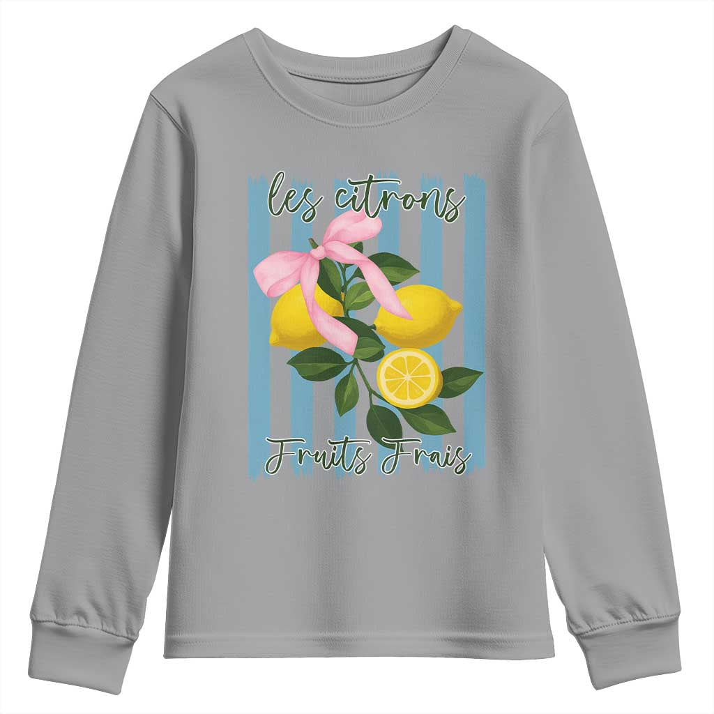 Funny Les Citrons Fruits Frais Youth Sweatshirt Summer Lemon Tropical Coquette TS11 Sport Gray Print Your Wear