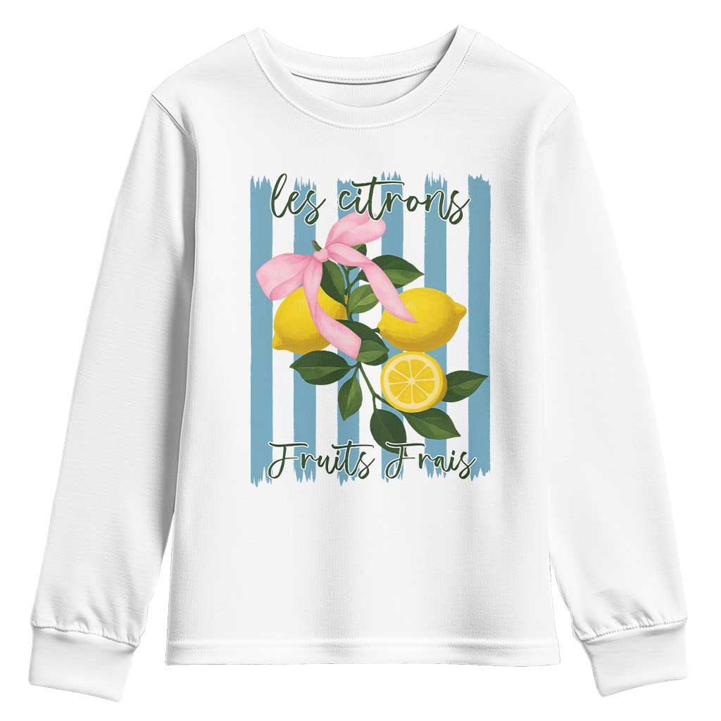 Funny Les Citrons Fruits Frais Youth Sweatshirt Summer Lemon Tropical Coquette TS11 White Print Your Wear