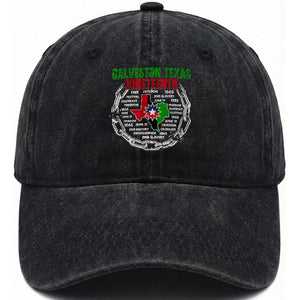 Juneteenth Galveston Texas Washed Cotton Baseball Cap Break The Chain Freedom Since 1865