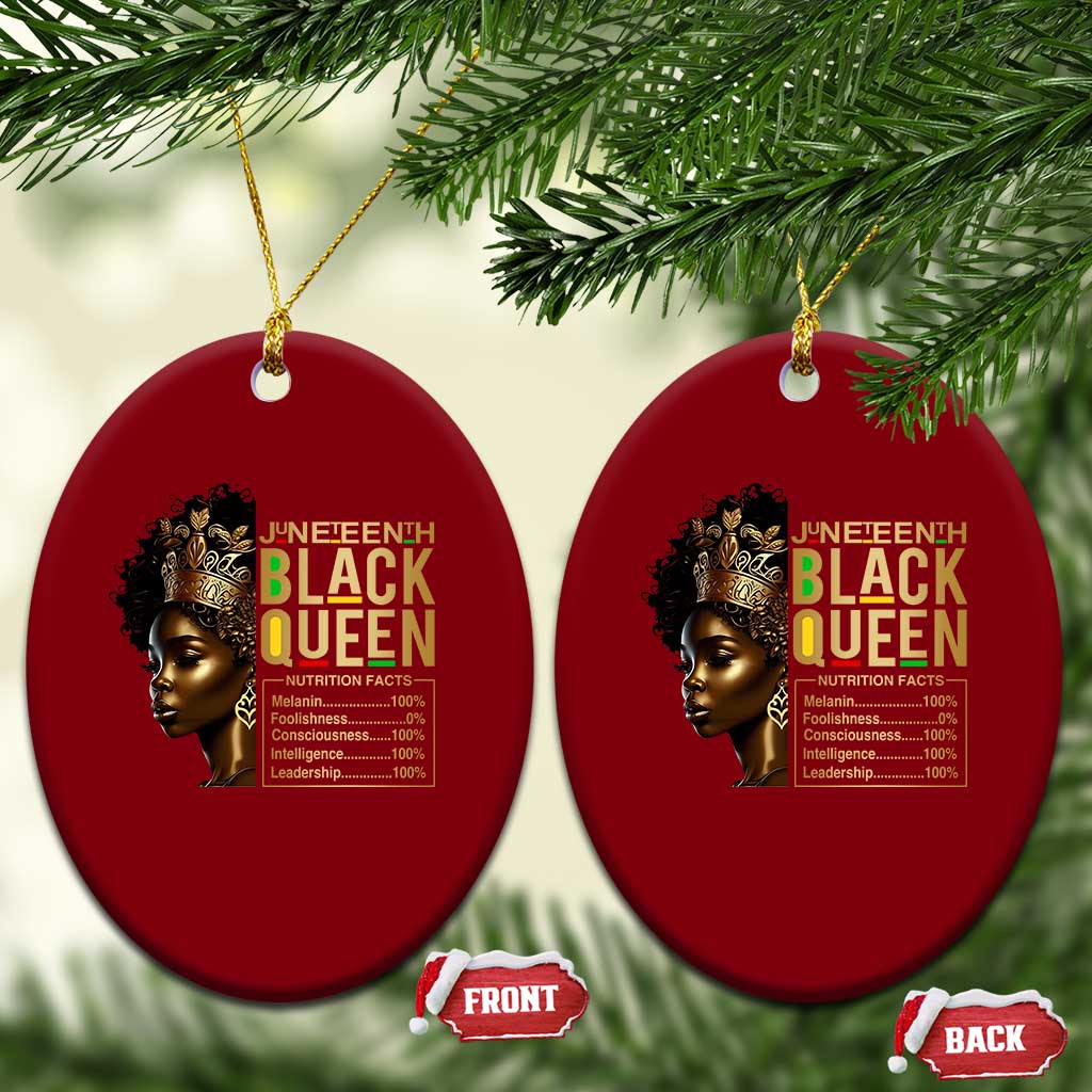 Juneteenth Black Queen Nutritional Facts Ceramic Ornament Afro Melanin Queen TS11 Print Your Wear